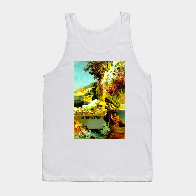 Vintage Travel - La Cote d' Azur Tank Top by Culturio